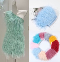 Frange de plumes d'autruche de haute qualité en gros, garnitures en dentelle d'autruche pour vêtements de danse, robes de mariée, décoration haute couture