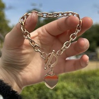 Bracelet Chaîne Maille Cœur DIY Vierge Plaqué Or 18K en Gros, Fermoir OT en Acier Inoxydable pour Femme