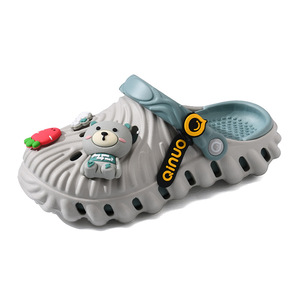 Qinuo Women's <b>Clogs</b> EVA Bear Design Soft Summer Slippers Breathable Non Slip Outdoor Wear 35-40 Beige Pink Gray White - Product Image 5