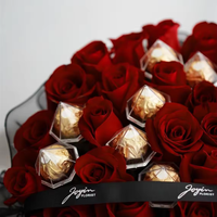Fabrik direkte Produktion von Schokoladen strauß mit transparenter Blume Cup Blumen verpackungs materialien Florist liefert