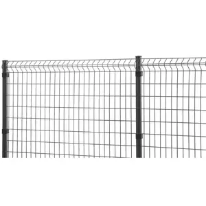 С порошковым покрытием сварной 3D изогнутой проволочной сетки забор с столбами 40x60мм