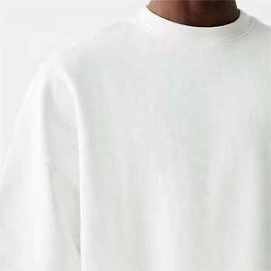 T-Shirt Oversize <span class=keywords><strong>Bianca</strong></span> Personalizzata da <span class=keywords><strong>Uomo</strong></span>, <span class=keywords><strong>Mezza</strong></span> <span class=keywords><strong>Manica</strong></span>, 100% Cotone di Alta Qualità, Stile Streetwear, Peso 300gsm - Product Image 3