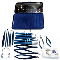 Kit chirurgical ophtalmique en acier inoxydable titane bleu pour cataracte, 21 pièces, avec boîte, haute qualité, Medtrust Surgical