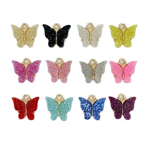 Paso Sico DIY mariposa dorada brillante acrílico 12 colores DIY colgante de dijes para <span class=keywords><strong>uñas</strong></span> colgante decoración de <span class=keywords><strong>uñas</strong></span> 13*15mm 3D - Product Image 1