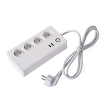Multiprise intelligente Wi-Fi Tuya standard UE 16A, 4 prises, 2 ports USB, en cuivre, commande vocale, pour maison connectée - Offre Spéciale