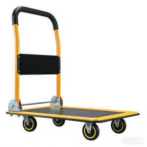 重型折叠手推车 300公斤容量钢制手推车 带旋转轮 适用于仓库酒店运输 - Product Image 1