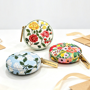 Custom Logo UV Printed Custom Color PU Leather Square Round Mini Retractable Promotional Tape Measure for Brand Gift OEM - Product Image 1
