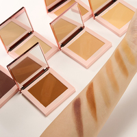 Poudre compacte fixante mate longue tenue à faible MOQ, contrôle du sébum, 6 teintes, palette de poudre compacte personnalisable avec logo, marque privée