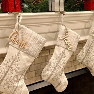Trending Classic Christmas Wooden Stocking Tag-Laser Engraved Custom Name Ornament-UIONEN Brand <b>POD</b> On-Demand <b>Office</b> Supplies - Product Image 2