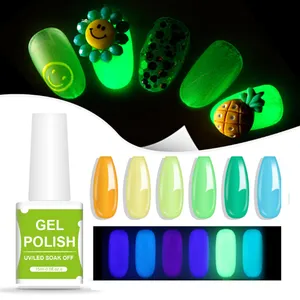 Gel de uñas UV que brilla en la oscuridad, proveedor al por mayor, Salón de Arte, nuevos productos de uñas profesionales