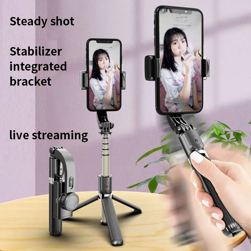 V-log อุปกรณ์สตรีมสดสมาร์ท 3 ขาตั้งกล้องGimbal Stabilizers Anti-Lostเขย่าโทรศัพท์มือถือบลูทูธรีโมทเซลฟี่Stick