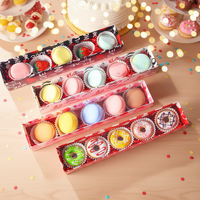 Boîtes à macarons en papier écologiques avec fenêtre transparente pour les fêtes de mariage et les collations 12 x 2,5 x 2,2 pouces