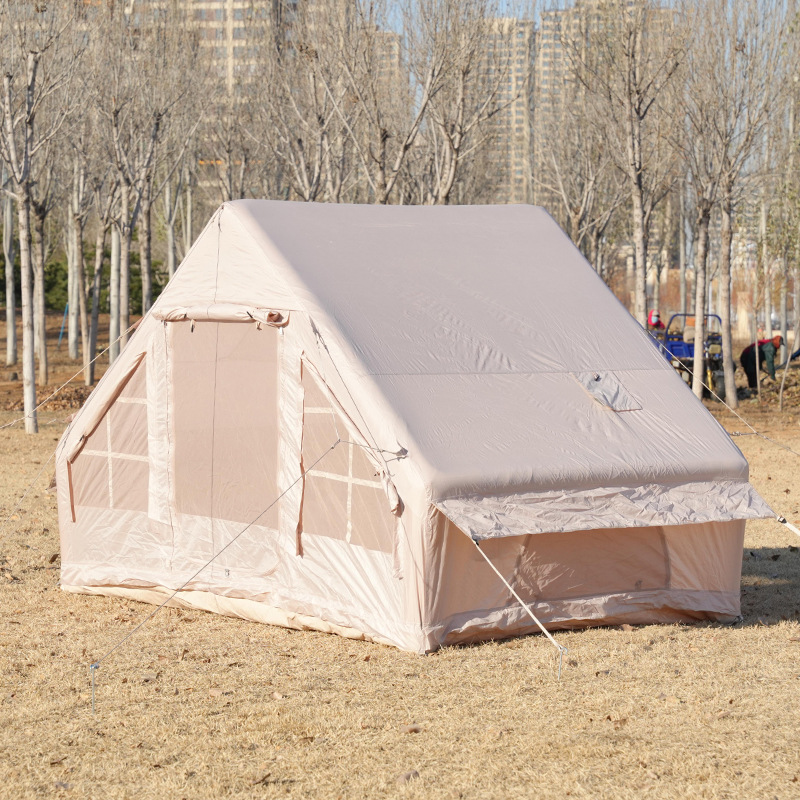 Beige tent manual inflator pump