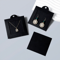 Boîtes cadeaux carrées noires de qualité supérieure prêtes à l'emploi avec fenêtre, pour colliers, avec carte de présentation suspendue, sans fermeture, origine CN, pour bijoux