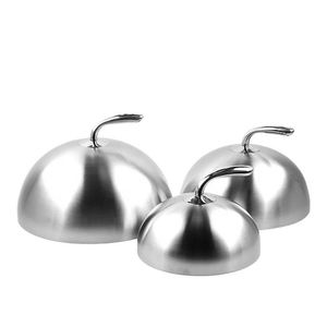 Restaurant Eco-Friendly Burger Steak Cloche Serving Dish Dome Round Grill Basting Cover Stainless Steel <b>Steamer</b> Food - Product Image 1