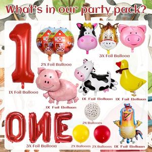 Set de Globos de Número de 32 Pulgadas con Diseño de Granja y Animales de Dibujos Animados (Gallos, Cerdos, Vacas) para Decoración de Fiestas de Cumpleaños Infantiles al por Mayor - Product Image 4