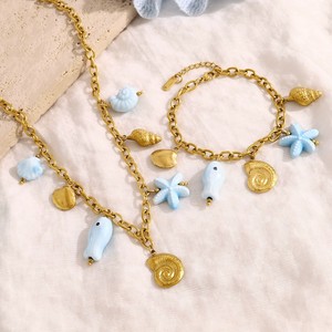 <span class=keywords><strong>Collana</strong></span> Estiva Impermeabile con Ciondolo a <span class=keywords><strong>Stella</strong></span> <span class=keywords><strong>Marina</strong></span> e Conchiglia in Acciaio Inossidabile, Stile Oceano Fai-da-te, per la Spiaggia - Product Image 5