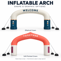 Arche gonflable grand format en tissu imperméable et durable, design haute visibilité, installation facile, taille et couleur personnalisables pour la publicité sportive