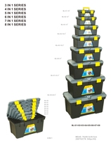 Boîte à outils en plastique 12 pouces, boîtier pour le transport d'outils lourds, de haute qualité MJ-02 x 300x154mm et de plusieurs compartiments, 124 pièces