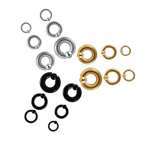 Anneaux à billes captives pour piercing corporel, en acier chirurgical BCR, gros calibre, pour oreilles et nez, vente en gros, printemps 2023 - Product Image 1