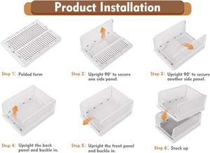 Stackable Rectangle Injection-Molded Plastic Pull-out Closet Wardrobe Shelves <b>Storage</b> Organizer for Home - Product Image 5