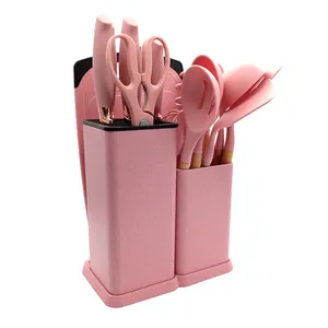 19pcs Set Heat Resistant Silicone Kitchen Utensils Silicone Cookware With Cutting Board And Knife Set