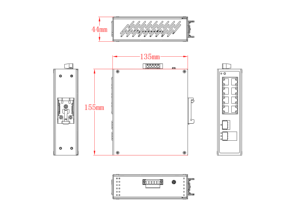 Commutateur réseau PoE de haute qualité, 8 ports, Full Gigabit, E administrable, industriel, PoE - Product Image 1