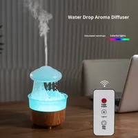 Diffuseur d'arômes électrique créatif et coloré à LED 7 couleurs en forme de goutte de pluie, humidificateur ultrasonique avec humidistat et télécommande pour la maison