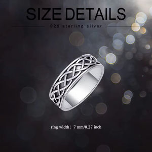 Anello 925 uomo con nodo celtico ossidato in argento <span class=keywords><strong>Sterling</strong></span> 7-10 di alta gioielleria - Product Image 2