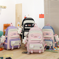 Vente en gros à bas prix, sacs à dos scolaires de haute qualité pour adolescentes, ensemble de cinq sacs pour étudiantes