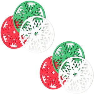 Dessous de verre en feutre de couleur verte et rouge pratique et durable pour la décoration de Noël à usage domestique - Product Image 2
