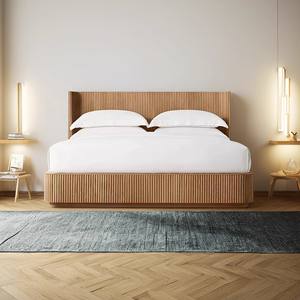 Custom Cost Effective Commercial Furniture Modern Solid Wood Platform <b>Bed</b> <b>Frame</b> for Luxury 5 Star Hotel Bedroom Sets - Product Image 4