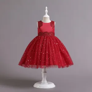 Bán Buôn Không Tay Cô Gái Bóng Gown Dresses Trẻ Em Kids Birthday Dress Cho Cô Gái 7 Tuổi 68072