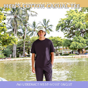 Camiseta de Manga Corta para Hombre, Cuello Redondo, 200 g/m², 100% Algodón, Tejido Transpirable, Corte Holgado, Informal - Product Image 2