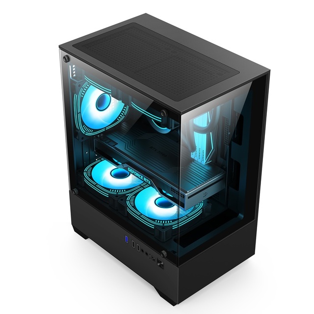Custom MATX Mid-Tower PC Gaming Case USB3.0 Computer Case Casing With Tempered Glass Front Side Panel