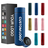 Gourde isotherme intelligente 500 ml en acier inoxydable 304 pour voyage et extérieur, avec écran LED