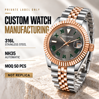 100 montres automatiques en acier inoxydable OEM personnalisées pour hommes, cadran personnalisé, saphir 316L, 3 ATM, montre-bracelet mécanique, marque privée