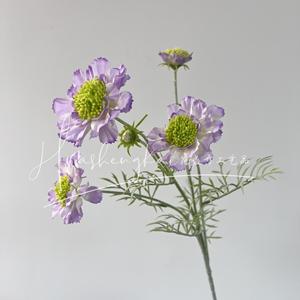 Bouquet de fleurs artificielles Chrysanthème Blanc Violet clair Bleu Violet foncé Haute simulation Décoration de mariage et de maison - Product Image 3