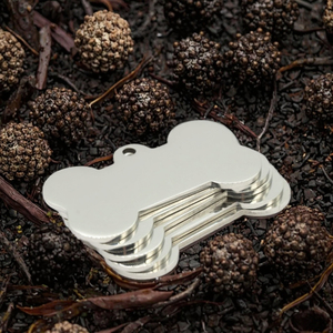 Personalisierbares, wasserdichtes, luxuriöses, schlichtes Haustier-ID-Anhänger aus Aluminiumlegierung in Knochenform, Sublimations-Halsbandanhänger mit Namensgravur - Product Image 5