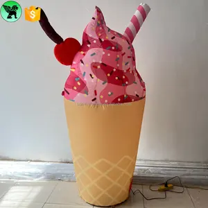 Il cono gonfiabile del gelato della mascotte di evento di festa ha personalizzato il fumetto gonfiabile del gelato di pubblicità gigante per la mostra A10220