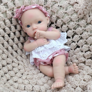 11 Inch <strong>Small</strong> Soft Silicone Reborn Baby <strong>Doll</strong> Fashion Mini Toy Model in Pink for Children - Product Image 2