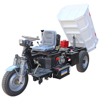 Mini-dumper diesel, petit tricycle diesel à 3 roues pour l'exploitation minière et la livraison, capacité de 1000 kg, démarrage électrique, frein à huile