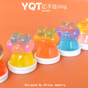 Venta al por mayor: Encanto de resina 3D con diseño de pata de gato, luminoso y degradado, para decoración de jardín DIY y juguetes infantiles - Product Image 2