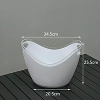 Seau à glace rond en plastique acrylique à double paroi de 8 L pour vin et bière, design classique pour les fêtes en plein air et les cadeaux