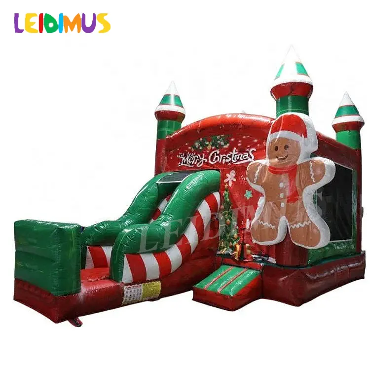 giant christmas inflatable jumping castle Christmas Theme bouncy castle santa sleigh bounce house slide combo