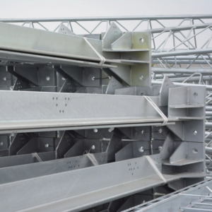 เสาส่งไฟฟ้าเหล็กสำหรับโครงสร้างโครงข่ายไฟฟ้า ชุบกัลวาไนซ์แบบจุ่มร้อน โครงสร้างส่งไฟฟ้าแรงสูง - Product Image 1