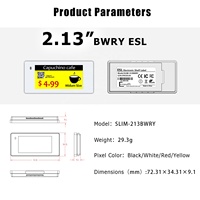 Étiquette de prix électronique sans fil Colorful-Tech 2,13 pouces, encre électronique, pour supermarché, vente au détail, ESL