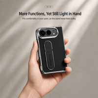 Étui de téléphone en cuir vegan C0522 avec protection d'objectif, design pliable avec béquille pour iPhone Duo