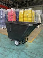 Conteneur roulant industriel multifonctionnel robuste, capacité de 1 pi³ (1250 lb), chariot de transport en plastique inclinable à 4 roues