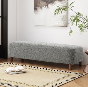 Comfortable Modern Adjustable Convertible Bench Grey for Bedroom Living Room & Home <b>Office</b> - Product Image 1